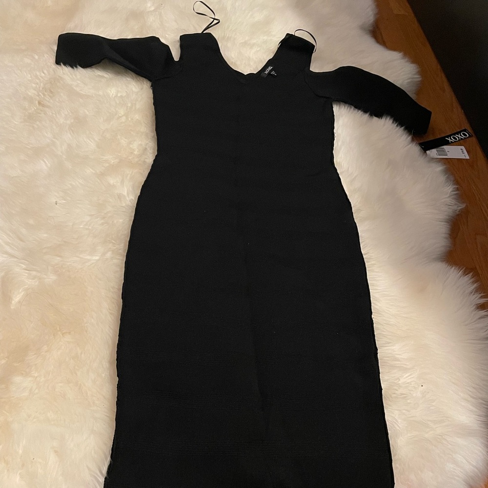 Black midi dress